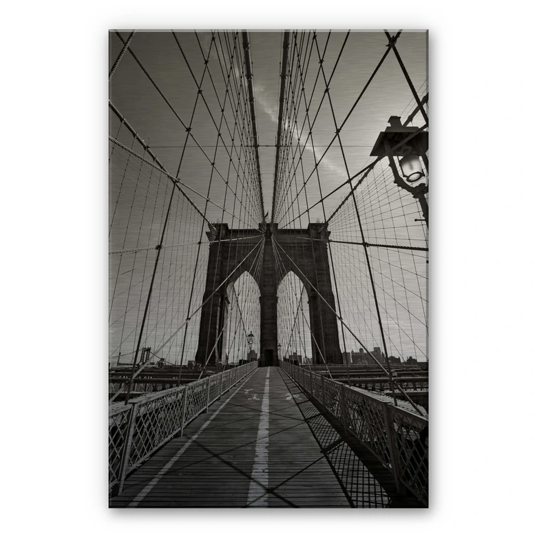 Alu-Dibond Bild Brooklyn Bridge Perspektive 