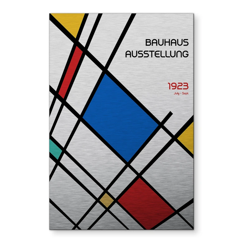 Wandbild mit Silbereffekt Retro Bauhaus Ausstellung 1923 - Retrodrome - Alu-Dibond 