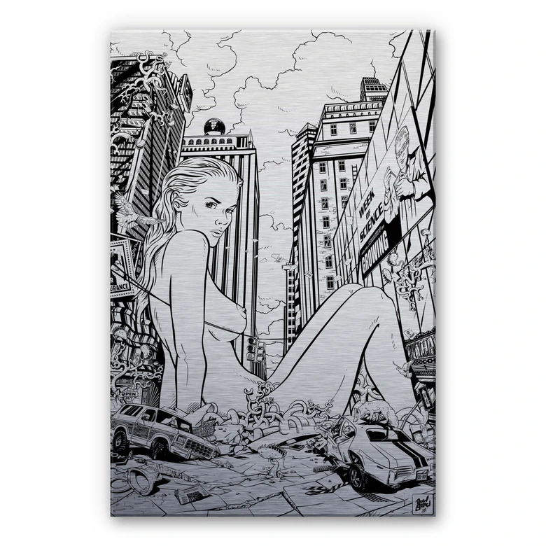 Alu-dibond zilver – Drawstore Pin up Plants 