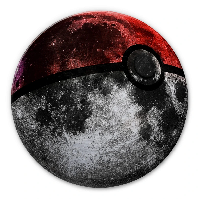 Wandcirkel Alu-Dibond zilver effect - Nicebleed - Pokémoon  
