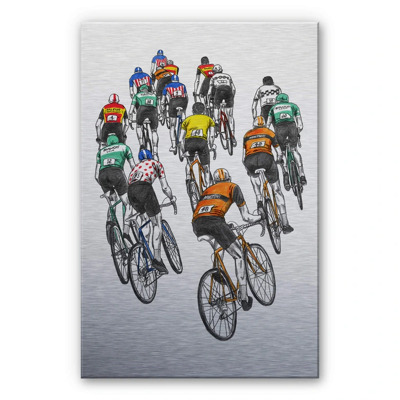 Alu-Dibond mit Silbereffekt Sparshott - Peloton 