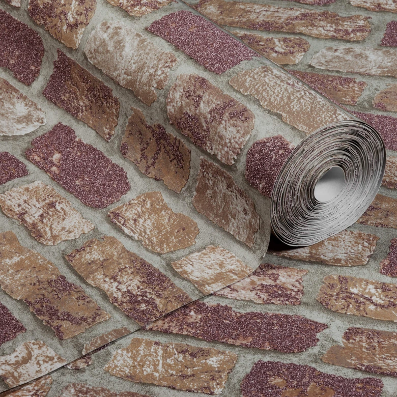 Carta da parati in tessuto non tessuto Anaglypta® Brick Abbey Road  