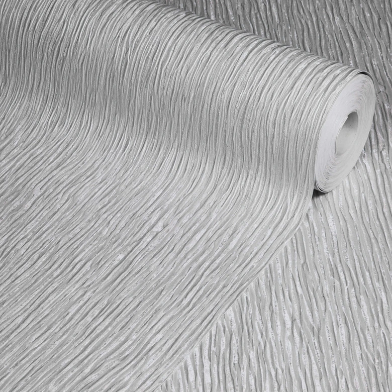 Tapeta winylowa Anaglypta® Vynaglypta Silver Shadow srebrna teksturowana tapeta do odklejania i przyklejania 
