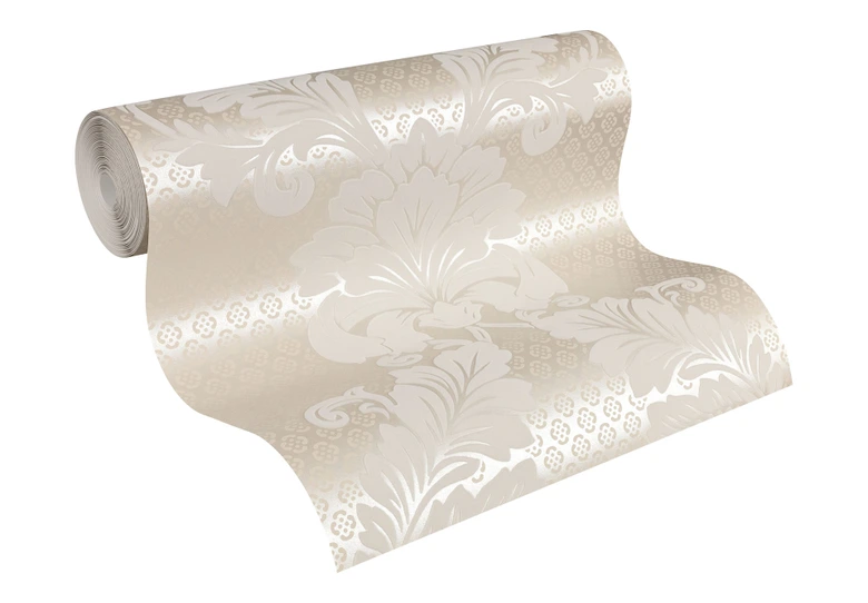 A.S. Creation barok tapet i creme og bronze non-woven tapet med ægte flocking 