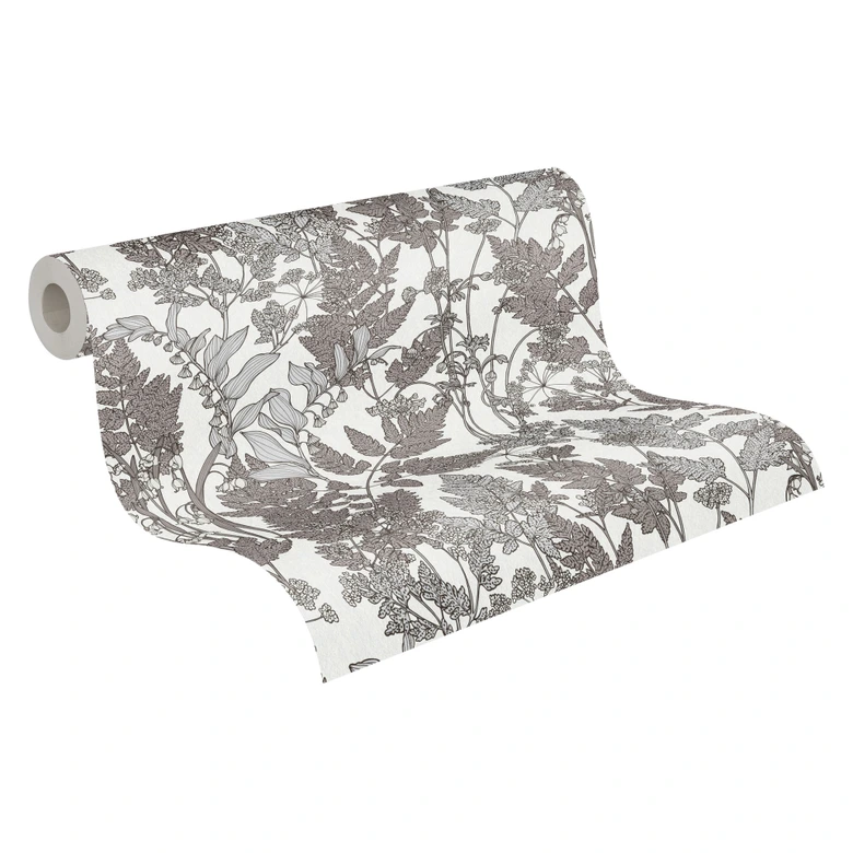 Architects Paper Vliestapete Floral Impression Blumentapete floral grau, weiß 