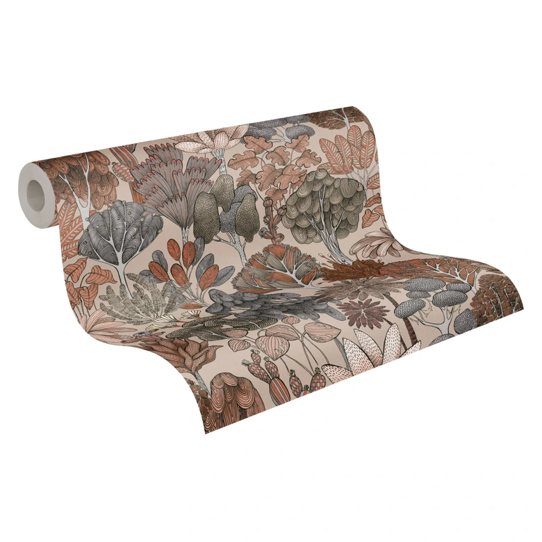 Architects Paper Floral Impression - Papier peint intissé jungle, beige 