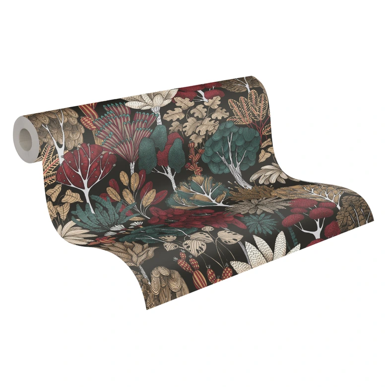Architects Paper Floral Impression - Papier peint intissé jungle, noir 