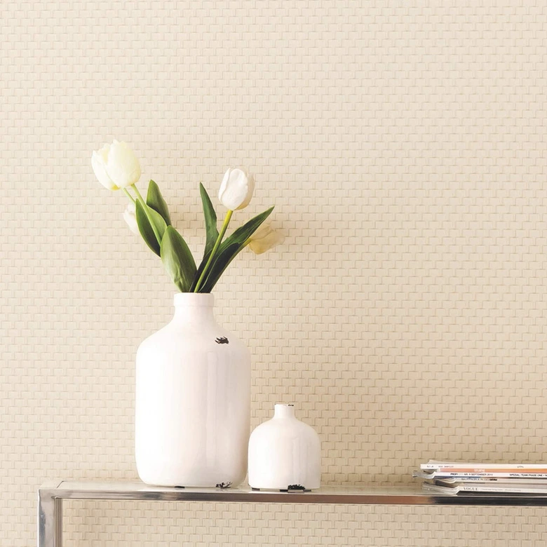 A.S. Creation non-woven tapet i beige og bronze ensfarvet tapet 