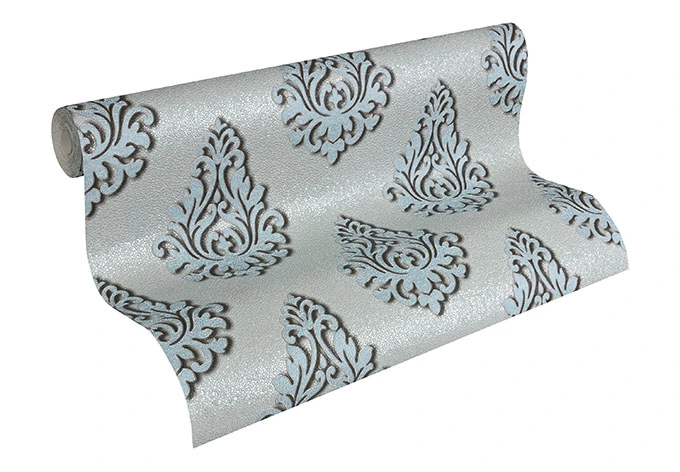 Architects Paper Vliestapete Nobile Barocktapete mit Ornamenten blau, metallic 