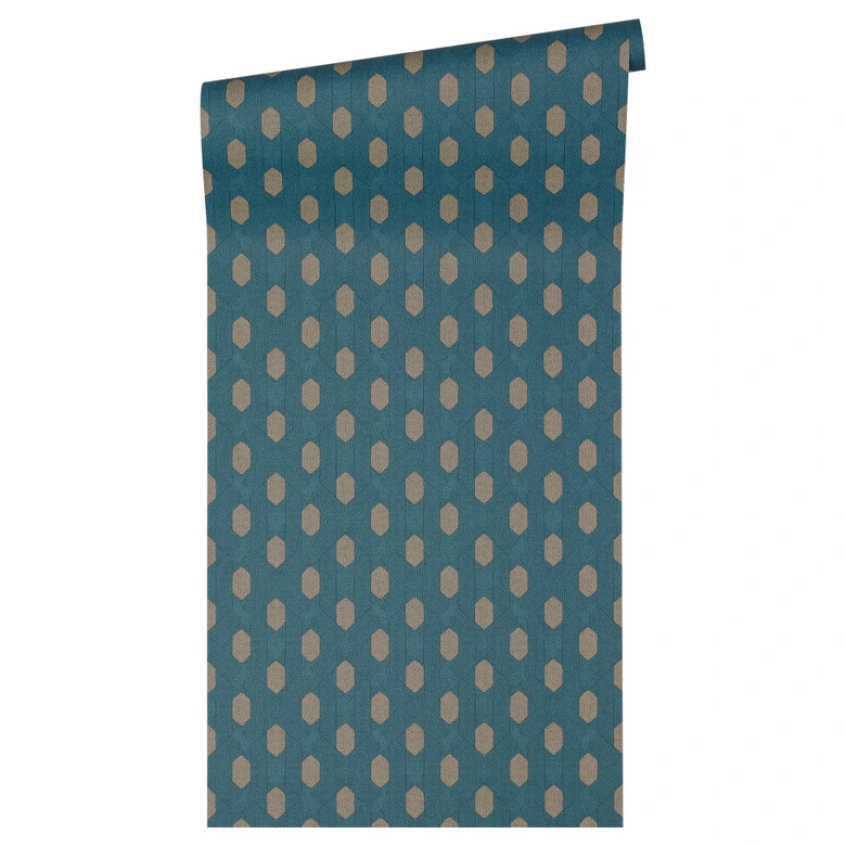 Architects Paper Papier Peint Design Absolutely Chic Graphique Bleu Marron Beige  