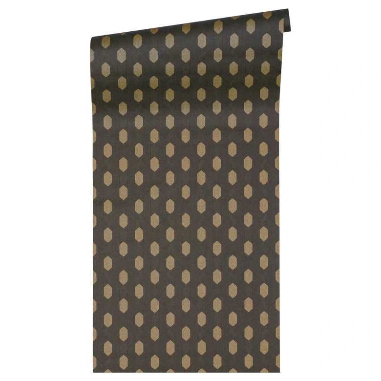 Architects Paper Papier Peint Design Absolutely Chic Graphique Noir Or Marron  