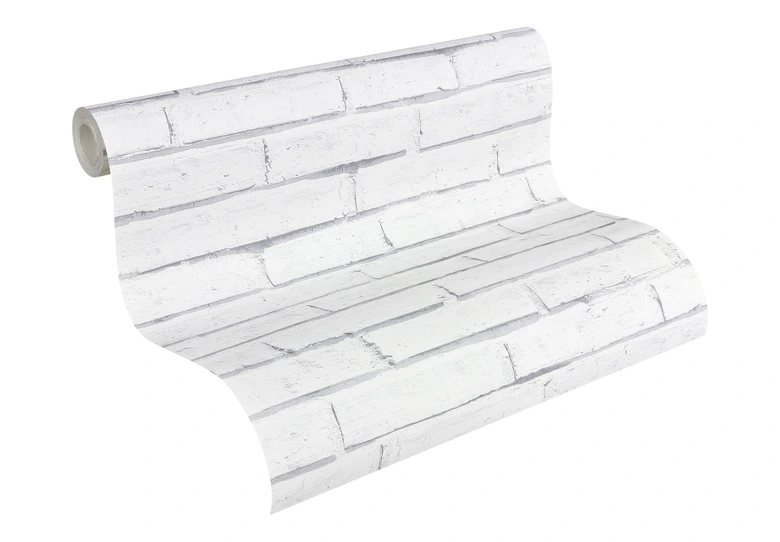 A.S. Création paper behang Authentic Walls grijs, wit 