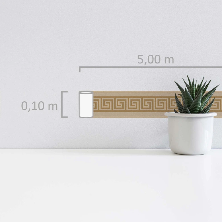 A.S. Création selbstklebende Bordüre Only Borders Mäander braun, metallic 
