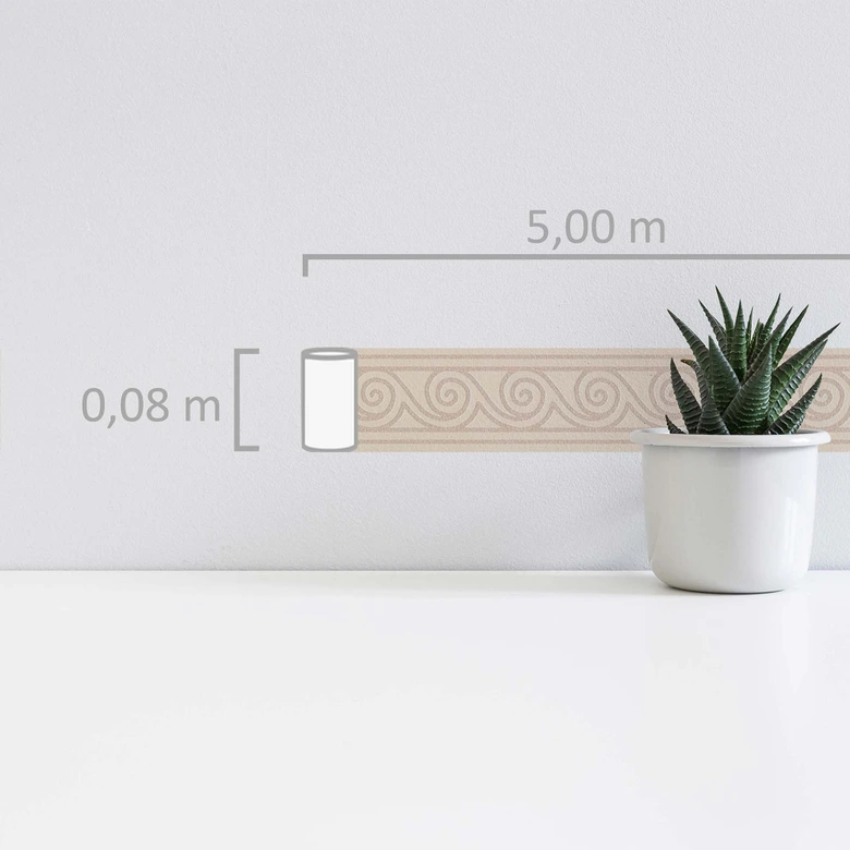 A.S. Création selbstklebende Bordüre Only Borders mit Wellen Muster beige, creme 