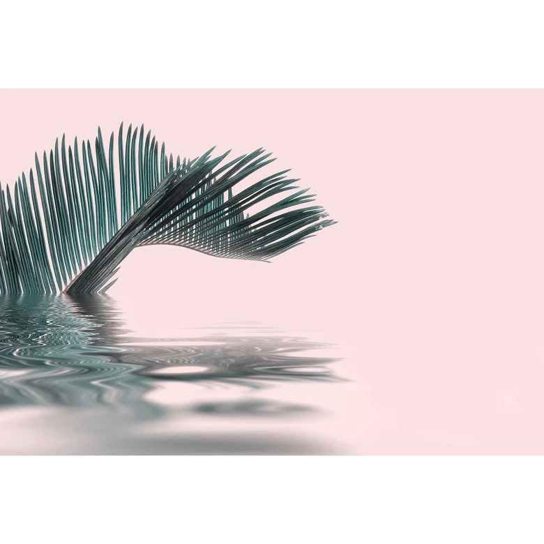 Livingwalls Fotobehang ARTist Palm Leaf Water 