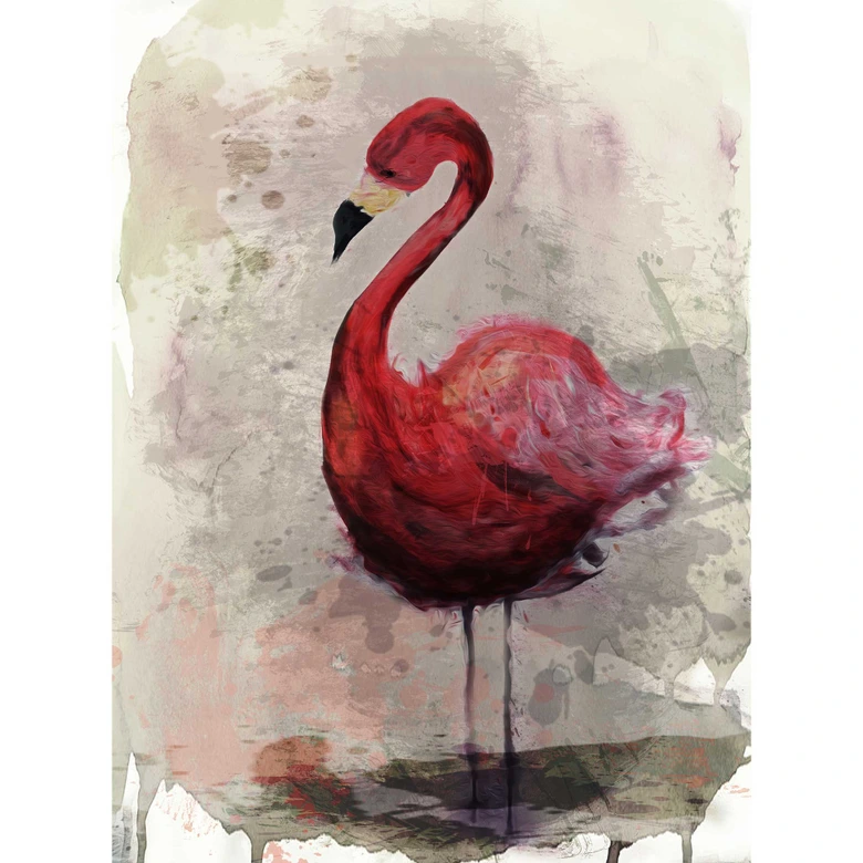 Livingwalls Fototapete ARTist Flamingo beige, grau, rosa 