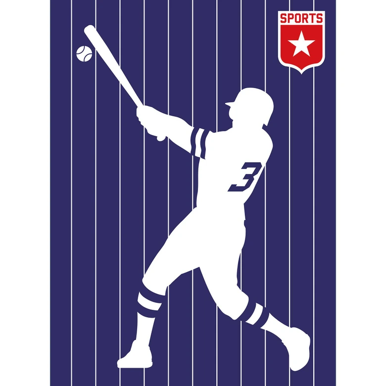 Livingwalls Fototapete ARTist Baseball rot, violett, weiß 