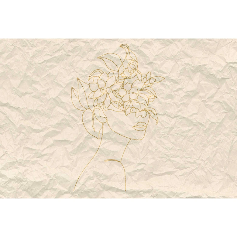 Livingwalls Fototapete ARTist Paper Face in Papier Optik beige 