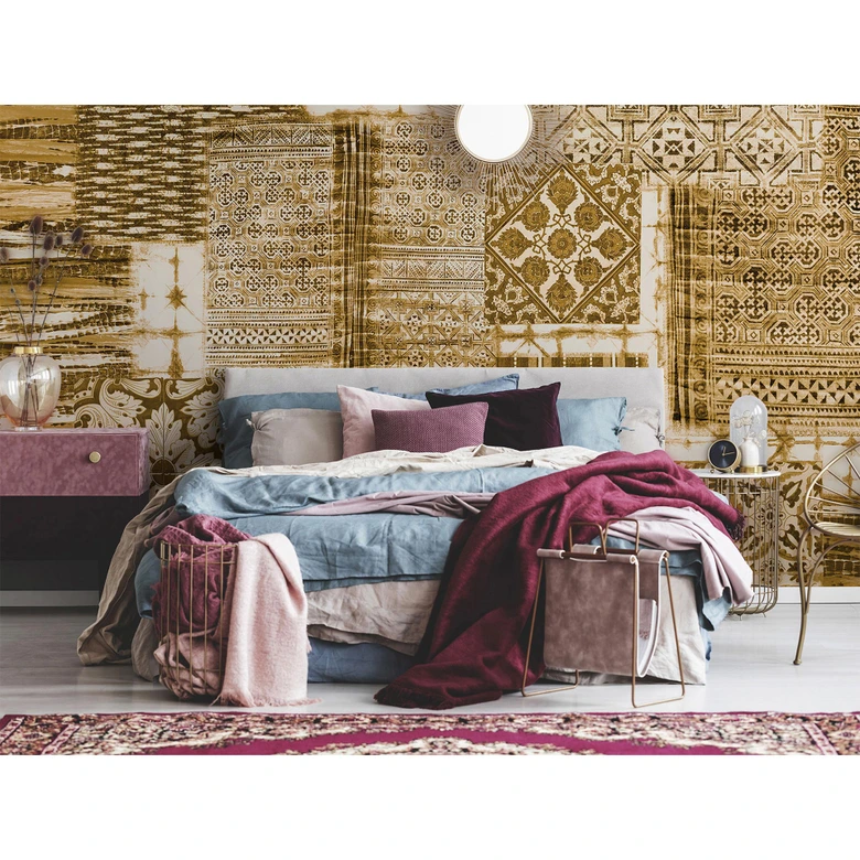 Architects Paper Papier peint photo Atelier 47 Patchwork oriental bronze, or 