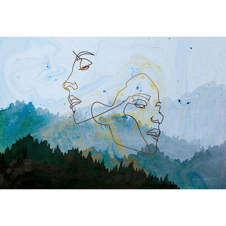 Fototapete Atelier 47 Golden Outline Wald - Architects Paper  