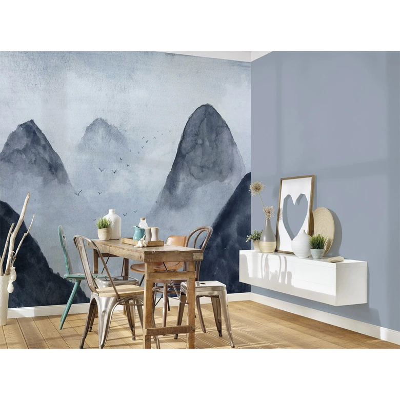 Livingwalls Fototapete Designwalls Misty Rocks Berge 