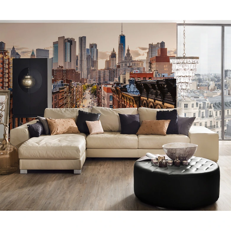 brown and grey non-woven wallpaper Designwalls New York Views New York  