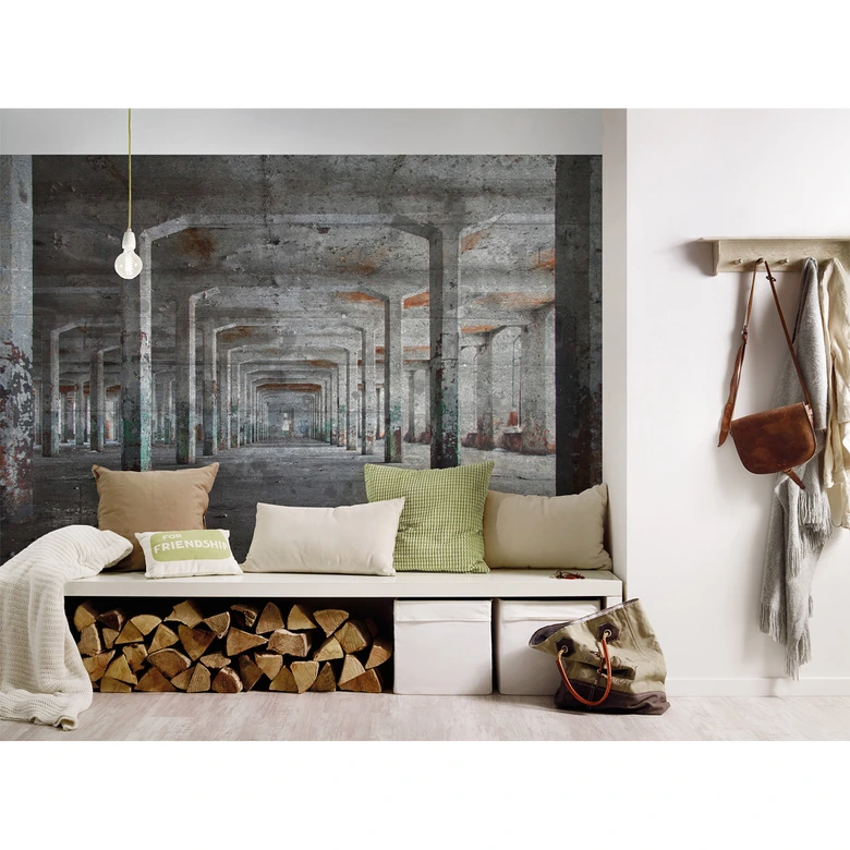 Livingwalls Fototapete Designwalls Concrete Posts in Betonoptik 
