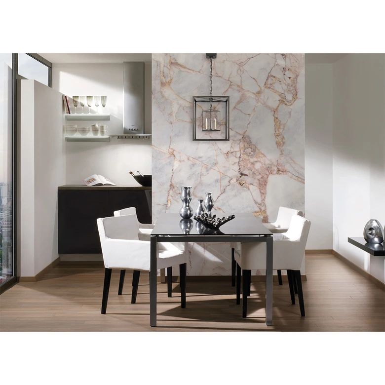 Livingwalls Fototapete Designwalls Gray Light Marble in Marmoroptik 