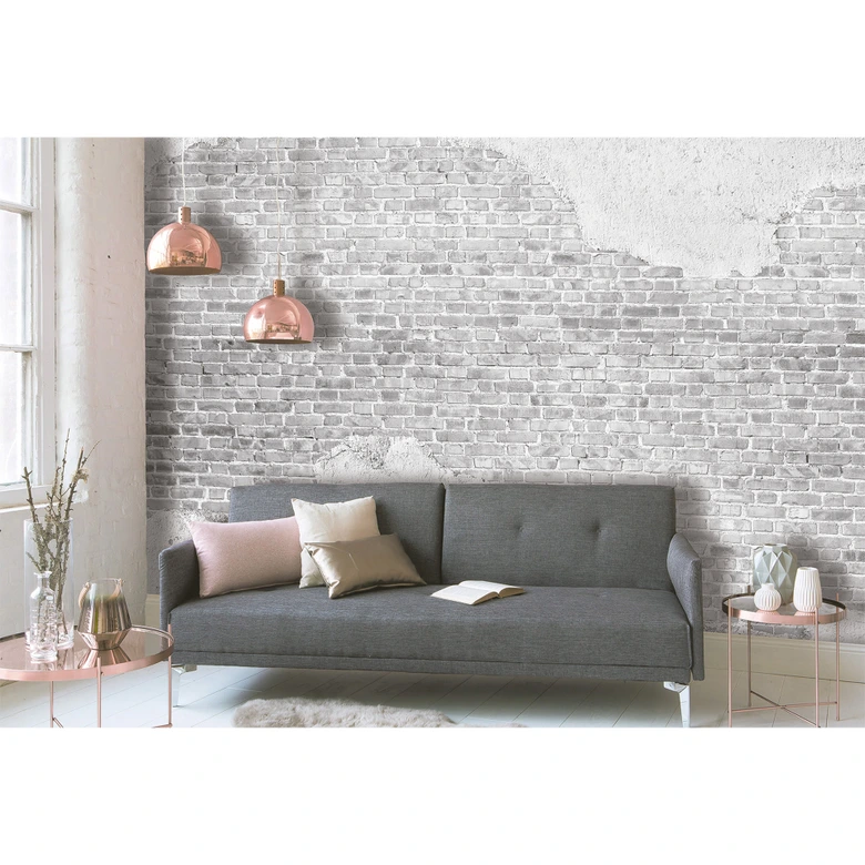 designwalls wallpaper in grey non-woven wallpaper Old Brick Wall modern stone look 