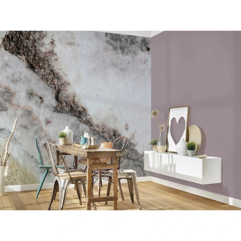 Livingwalls Fototapete Designwalls Rose Quartz in Marmoroptik 