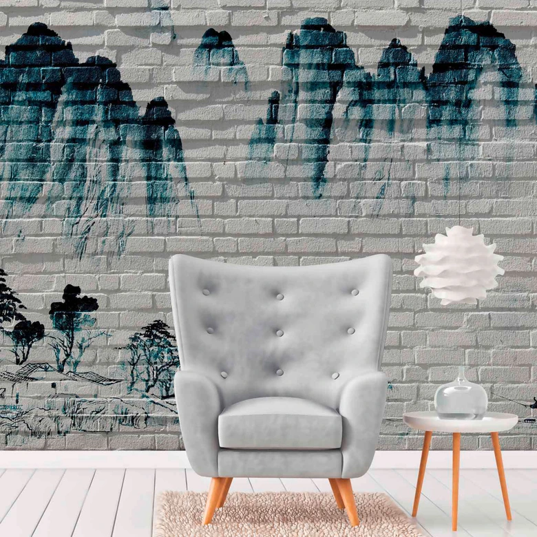 Fototapeta MountainWall w kolorze szaro-białym - włóknina Designwalls 2 - 2,55 x 3,5 m 