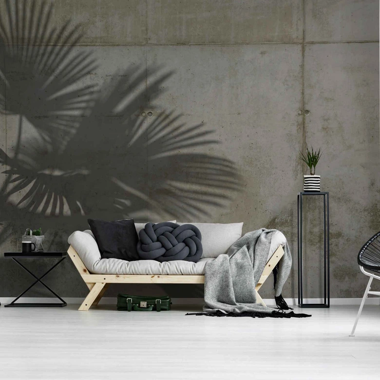 Fototapete Holztapeten ShadeOfPalm2 in grau grün - Vliestapete Designwalls 2 - 2,55 x 3,5 m 