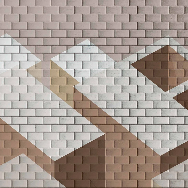 Geometric GraphicTiles2 grijs beige - vliesbehang Designwalls 2 - 2,55 x 3,5 m 