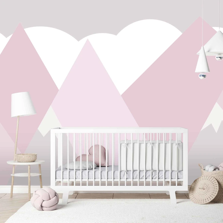 Fototapete Berge KidsMountains2 in grau weiß - Vliestapete Designwalls 2 - 2,55 x 3,5 m 