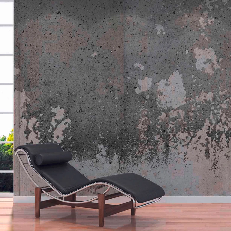 Betonlook PaintedWall behang in grijs zwart - vliesbehang Designwalls 2 - 2,55 x 3,5 m 