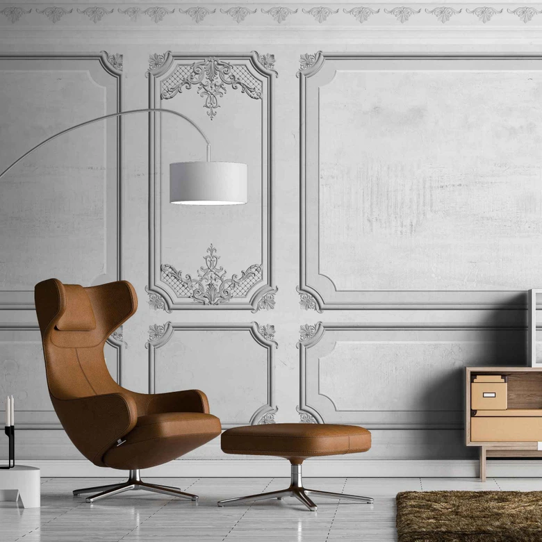 Architecture WallPaneling2 behangpapier in grijs wit - vliesbehang Designwalls 2 - 2,55 x 3,5 m 