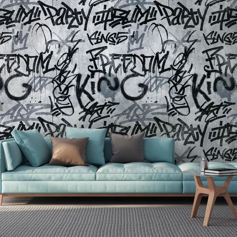 Livingwalls Tapete Graffiti Metropolitan Stories THE WALL Vliestapete grau, schwarz 