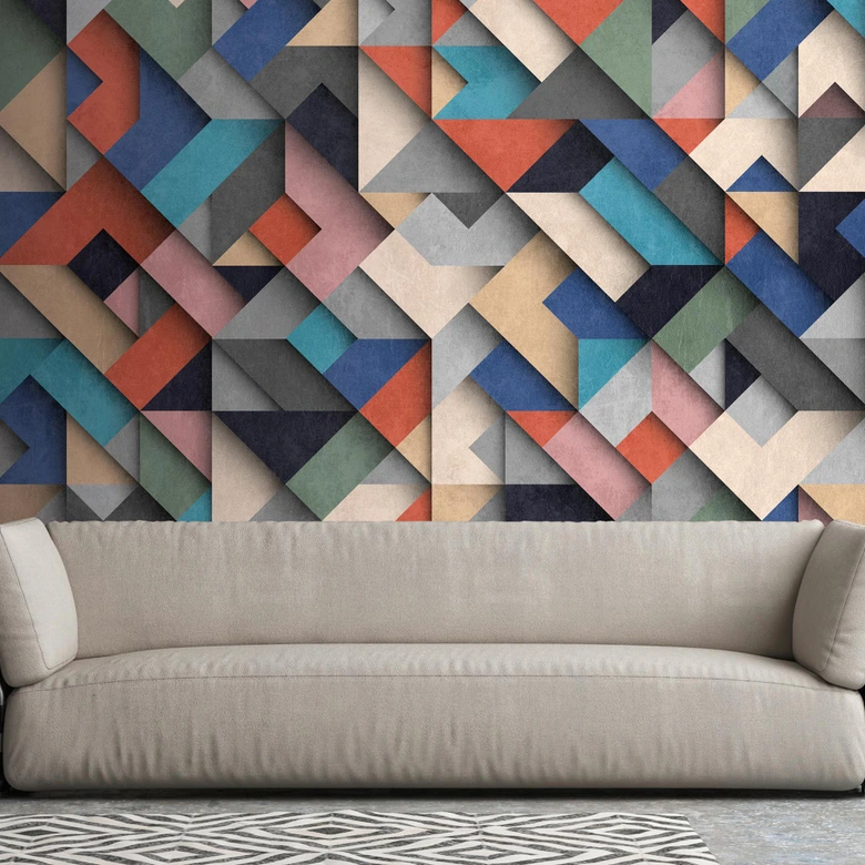 Livingwalls 3D Tapete Metropolitan Stories THE WALL Vliestapete geometrisch bunt 