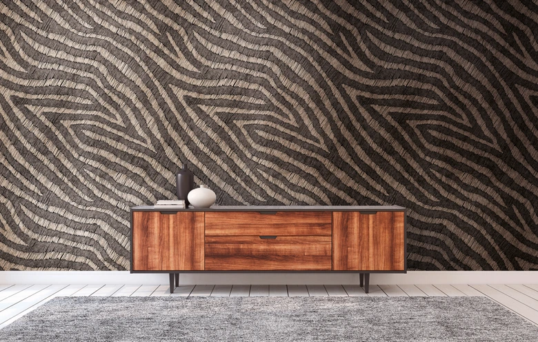 Fototapete Zebramuster braun beige - Vliestapete Kunst Livingwalls - matt und glatt 