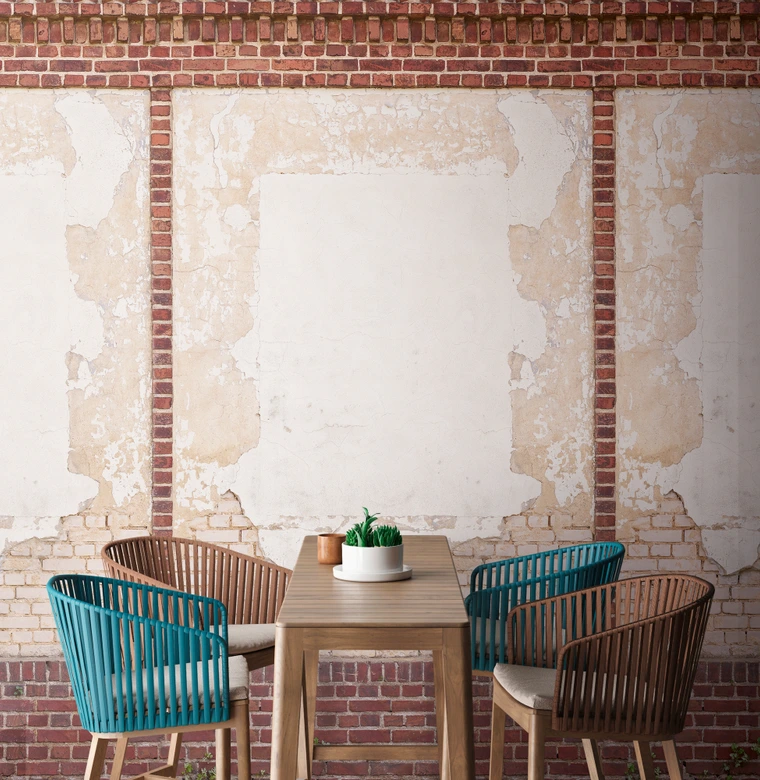 Fototapete Steinwand braun beige - Vliestapete Industrial Livingwalls - matt und glatt 
