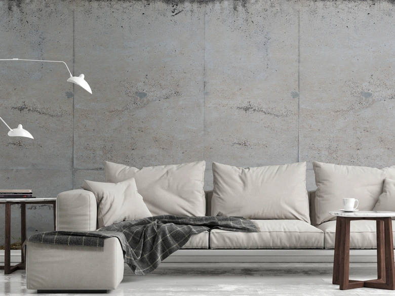 Fototapete Betonwand grau beige - Vliestapete Industrial Livingwalls - matt und glatt 