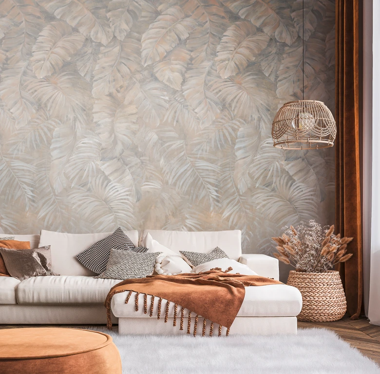 Fototapeta brązowo-beżowa - włókninowa tapeta botaniczna Livingwalls - matowa i gładka 