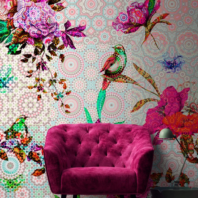 Livingwalls Fototapete Walls by Patel mosaic garden 2 