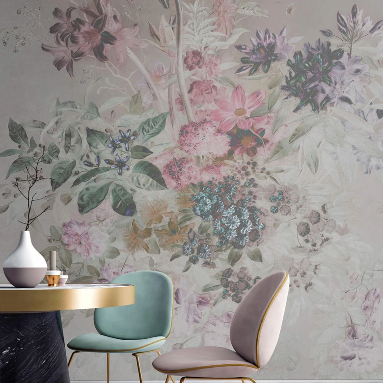 Livingwalls Fototapet Väggar av Patel bukett pastell 1 