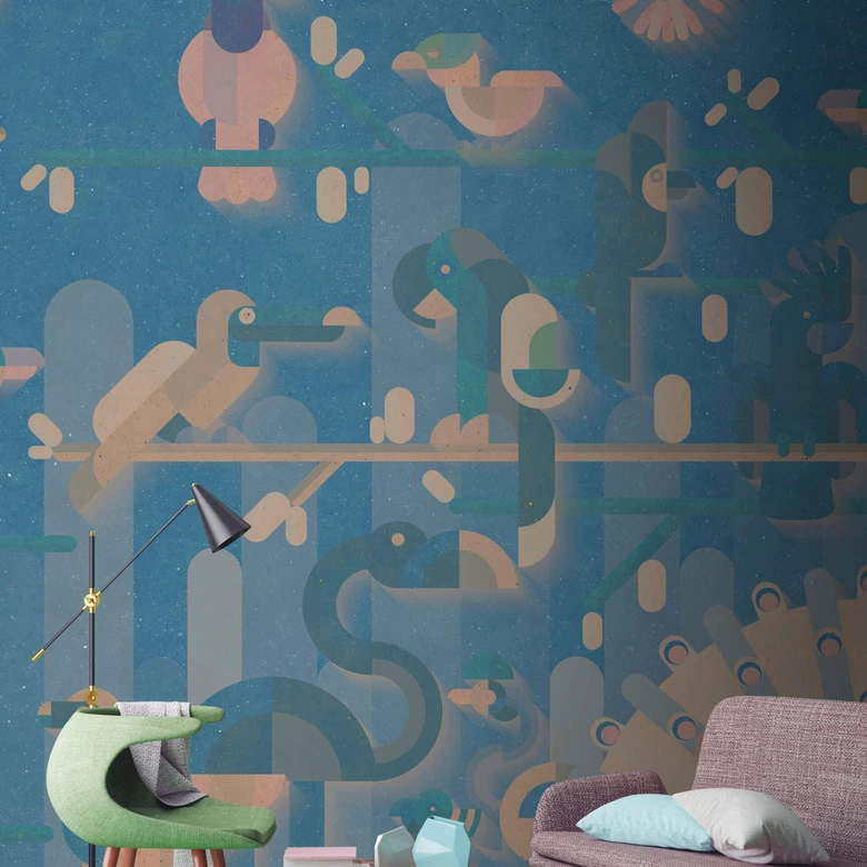 Livingwalls Fototapet Väggar av Patel flamingo 1 