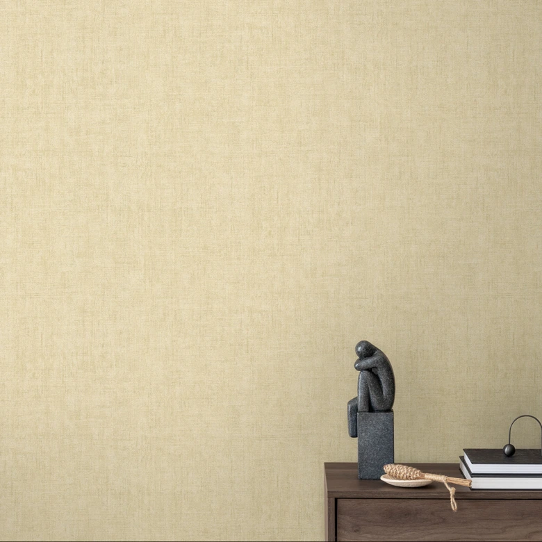 Strukturerad tapet textil look linne beige - diskret Icke-vävd tapet modern 