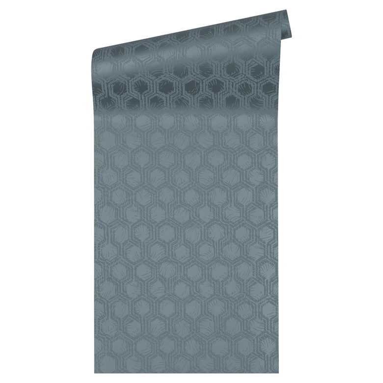 Architects Paper Vliestapete Alpha geometrische Tapete blau, metallic 