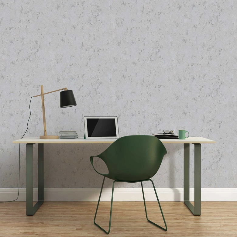 Strukturtapete Grau Silber - Metallic-Effekt Design Vliestapete  