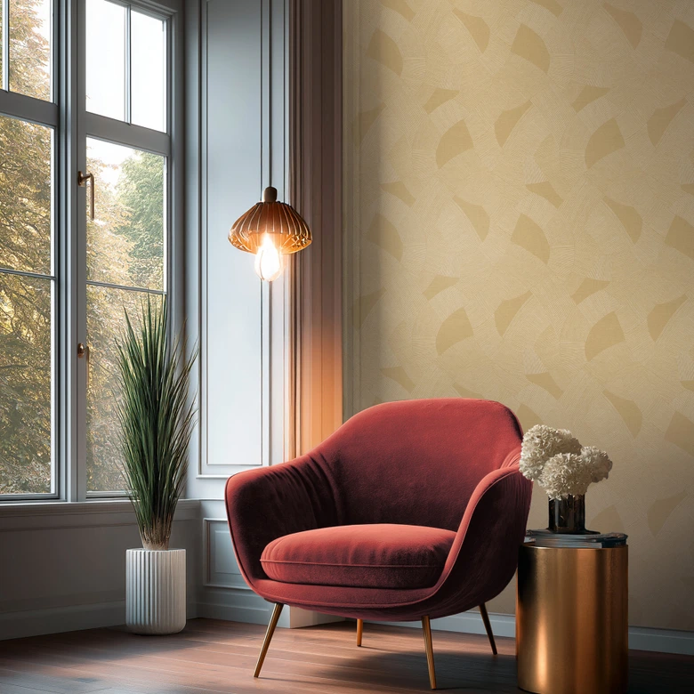 Non-woven wallpaper geometric shapes brown yellow wallpaper wallpaper geometric 
