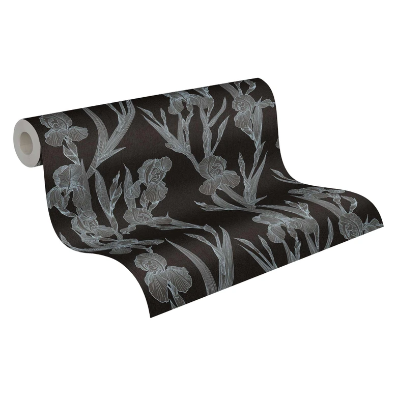 Daniel Hechter Papier peint floral Noir, Gris, Blanc  